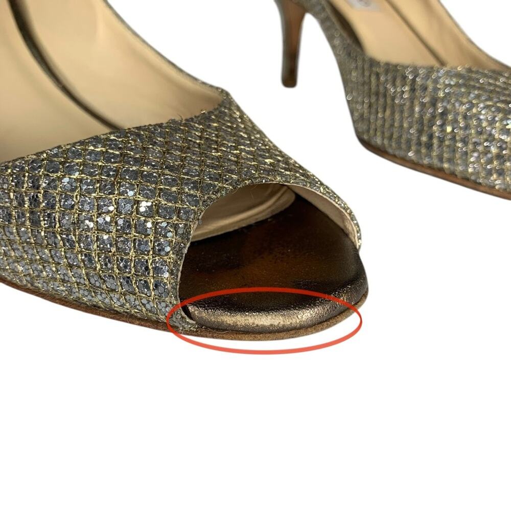 Jimmy Choo Isabel Champang Glitter High Heels Sz EU39 US9 - Picture 14 of 15